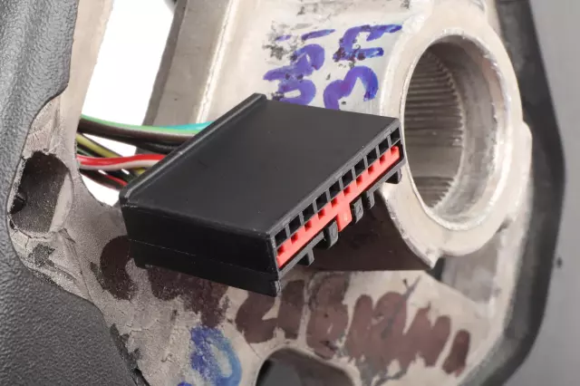 84452696 - : Black with Vivid Blue Thread Steering Wheel for GM Image