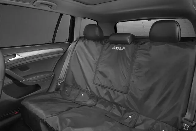 5G0061678041 - Interior: Rear Seat Cover With Golf Logo - Black for Volkswagen: e-Golf, Golf, Golf Alltrack, Golf SportWagen Image
