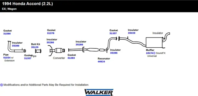 18174 - Exhaust: SoundFX Universal Universal Exhaust Muffler 2" Inlet (ID) 2" Outlet (ID) for Walker Exhaust Image