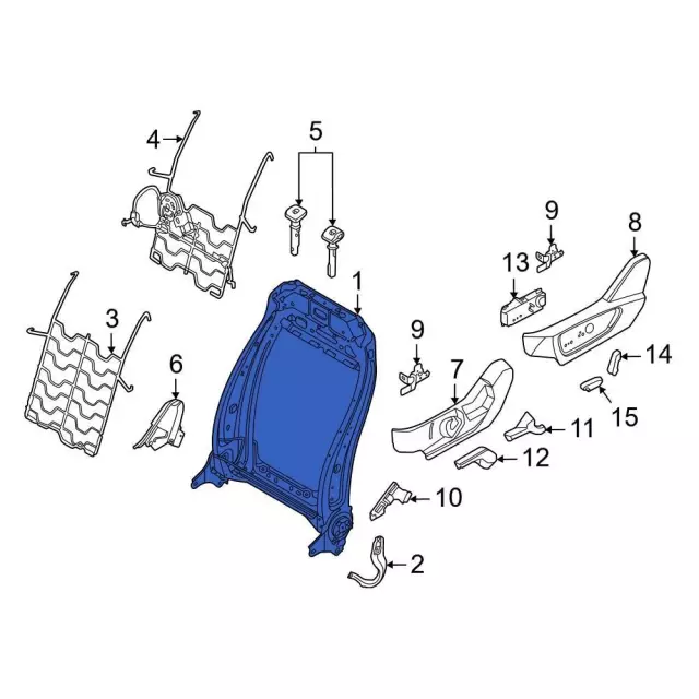PU5Z7861018T - Body: Seat Back Frame for Ford: Bronco, Bronco Sport, Explorer, Maverick, Mustang Mach-E, Police Interceptor Utility Image