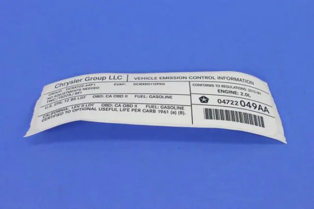 4722049AA - Labels: Veci Label Label for Mopar Image