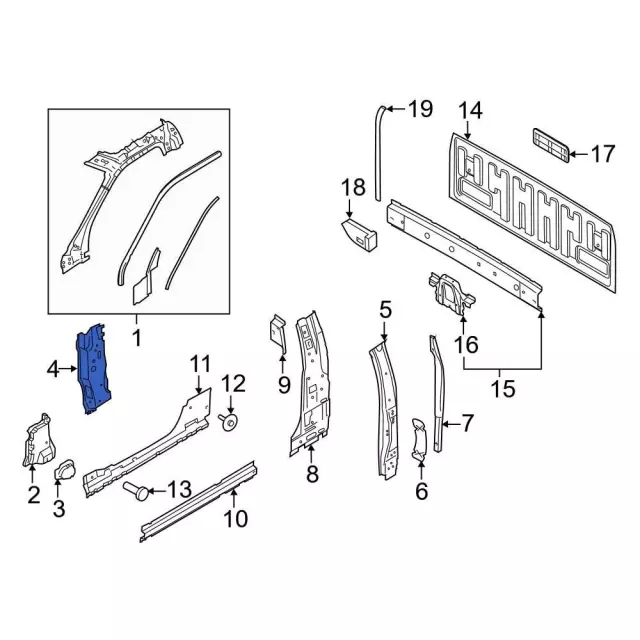 Body A-Pillar Reinforcement - Ford (FL3Z-1502542-C)