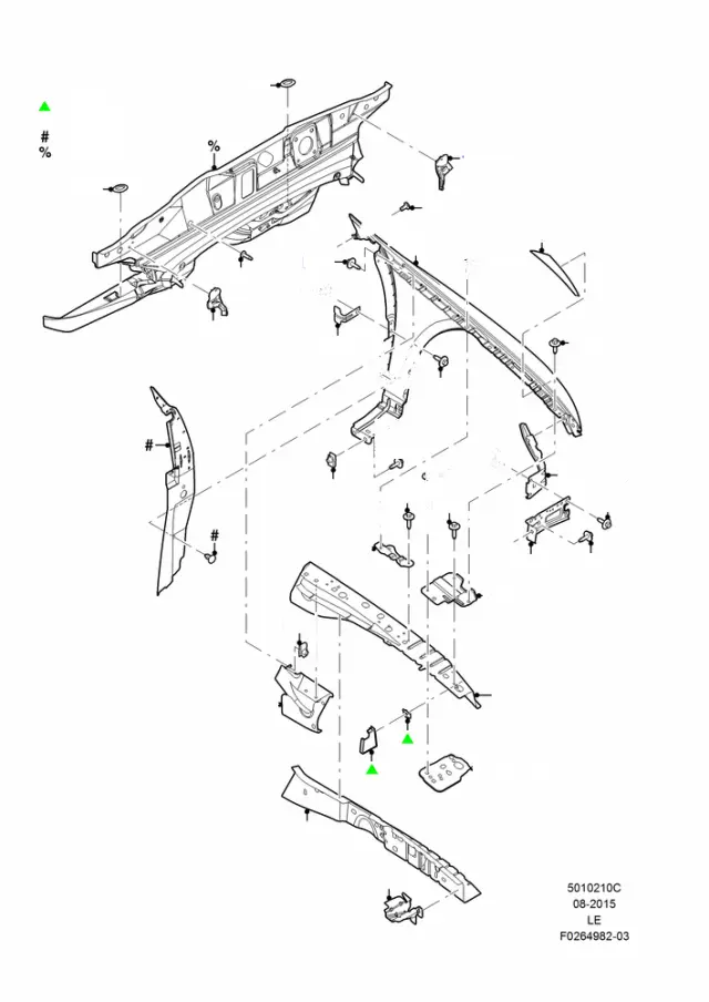 AG1Z8A284D - Body: Upper Rail Reinforcement for Ford Image