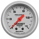 4302 - : GAUGE, BOOST, 2 1/16", 15PSI, MECHANICAL, ULTRA-LITE for AutoMeter Image