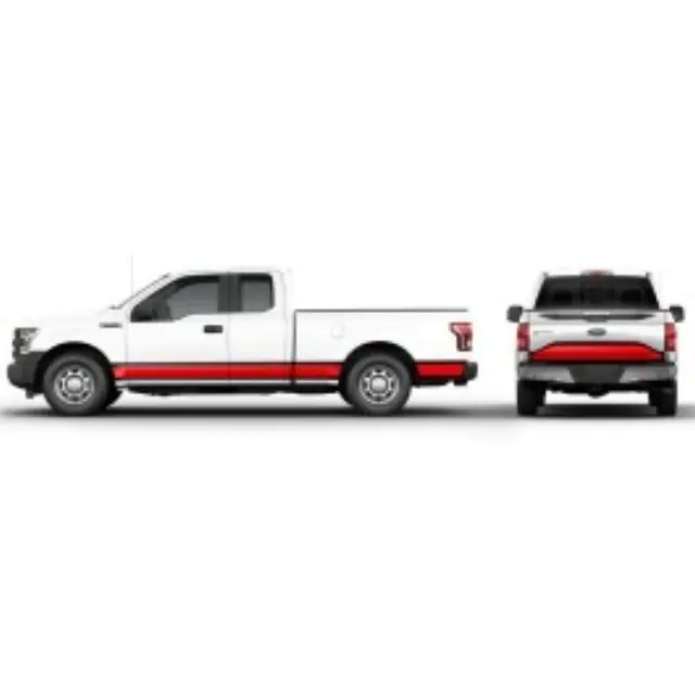 VFL3Z9920000S - : Original Wraps, Two Tone Stripe Kit, Red Black, Includes Tailgate for Ford: F-150 Image
