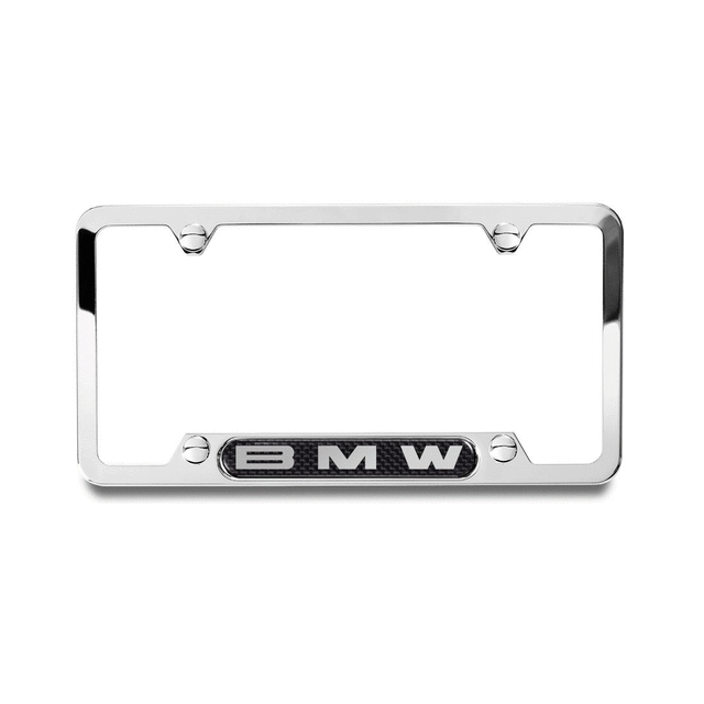 82122433223 - Exterior: License Plate Frame - Bmw Logo - Carbon Fiber for BMW: 230i, 230i xDrive, 320i, 320i xDrive, 328d, 328d xDrive, 330e, 330i, 330i GT xDrive, 330i xDrive, 340i, 340i GT xDrive, 340i xDrive, 430i, 430i xDrive, 440i, 440i xDrive, 530i, 530i xDrive, 535i GT, 535i GT xDrive, 540d xDrive, 540i, 540i xDrive, 550i GT xDrive, 640i, 640i Gran Coupe, 640i xDrive, 640i xDrive Gran Coupe, 640i xDrive Gran Turismo, 650i, 650i Gran Coupe, 650i xDrive, 650i xDrive Gran Coupe, 740e xDrive, 740i, 740i xDrive, 750i, 750i xDrive, 840i, Alpina B6 xDrive Gran Coupe, Alpina B7, M2, M240i, M240i xDrive, M3, M340i, M4, M5, M550i xDrive, M6, M6 Gran Coupe, M760i xDrive, M8, X1, X2, X3, X4, X5, X6, X7, Z4 Image