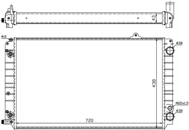 60239 - Cooling Systems: Radiator w/Integrated Transmission Oil Cooler for NISSENS Image