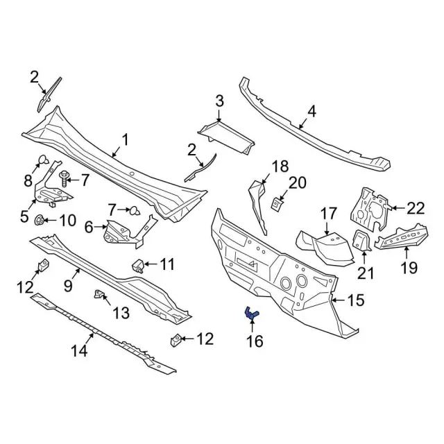 LX6Z78016B28A - Body: Reinforcement Bracket for Ford Image