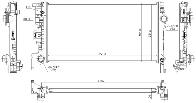 606564 - : Nissens Radiator for NISSENS Image