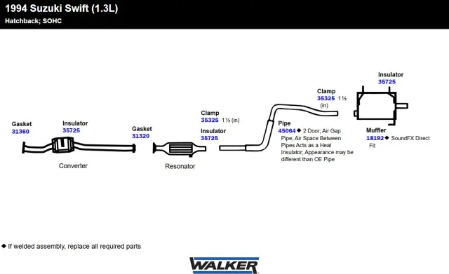 18192 - : SoundFX Direct Fit Exhaust Muffler 1.5" Inlet (ID) 1.625" Outlet (OD) for Walker Exhaust Image