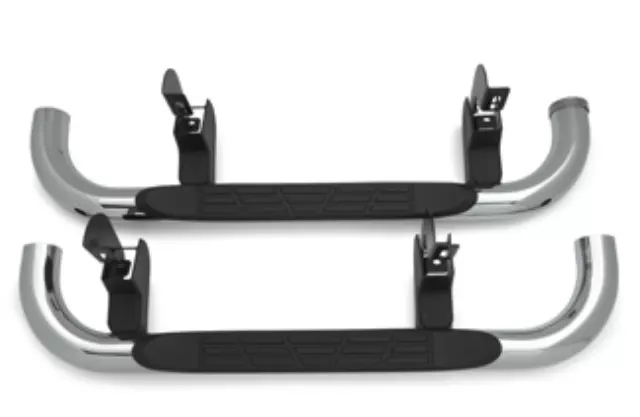 19213581 - Body: Assist Steps, 3in Round Chrome for Chevrolet: Silverado 1500, Silverado 2500 HD, Silverado 3500 HD | GMC: Sierra 1500, Sierra 2500 HD, Sierra 3500 HD Image