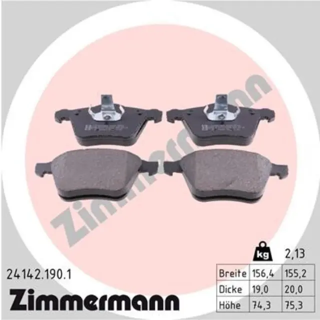 241421901 - : Zimmermann 24142.190.1 Disc Brake Pad Set for ZIMMERMANN Image