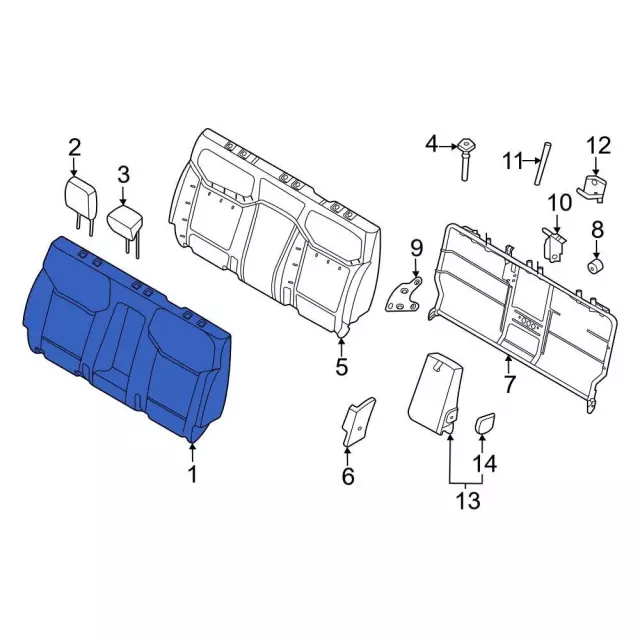 Seat Back Cushion Cover - Ford (NZ6Z-2664416-BD)