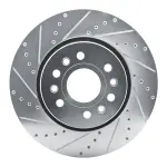 63140125L - : DFC Brake Rotor - Drilled and Slotted - Silver for DYNAMIC FRICTION Image