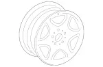 66470523 - : Wheel Alloy 16x7 - Front for Mercedes-Benz: C220, C230, C280, C43 AMG Image