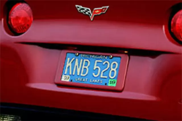 19166221 - Exterior: Rear License Plate Holder - Crystal Red (89U) for GM Image