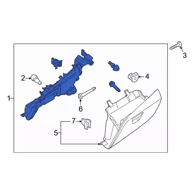 LK4Z6106010AD - Body: Glove Box Assembly for Ford: E-Transit, Transit-150, Transit-250, Transit-350, Transit-350 HD Image