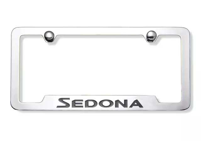 UR010AY100VQ - Exterior: License Plate Frame - Chrome - Lower Logo for Kia: K5, Rio, Sedona Image
