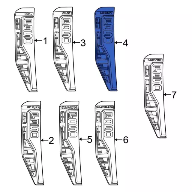 PC3Z16720BM - Body: Nameplate for Ford: F-350 Super Duty Image