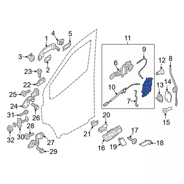 Door Latch Assembly - Ford (JK4Z-6143288-R)