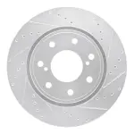 63154219R - : DFC Brake Rotor - Drilled and Slotted - Silver for DYNAMIC FRICTION Image