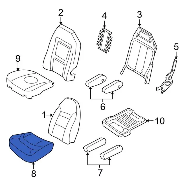 BC2Z1562900BA - Body: Cushion Cover for Ford: E-150, E-250, E-350 Super Duty, E-450 Super Duty Image