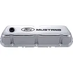 302100 - : Ford Mustang Logo Stamped Steel Chrome Valve Covers for Ford Performance Parts Image