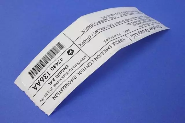 Vehicle Emission Control Information Label - Mopar (47480136AA)