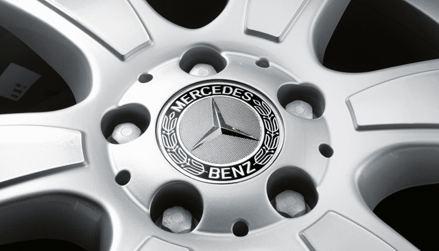 Hub Cap - Star With Laurel Wreath - Black - Mercedes-Benz (171-400-01-25-9040)