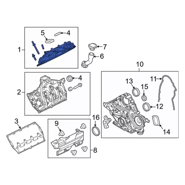 HC3Z6582E - : 2017-2024 Ford - Valve Cover for Ford: F-250 Super Duty, F-350 Super Duty, F-450 Super Duty, F-550 Super Duty Image