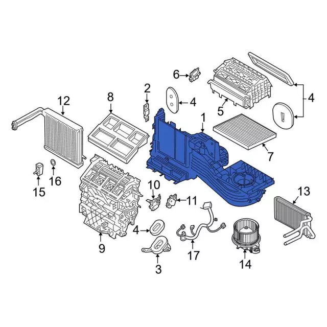 L1MZ19930BF - HVAC: Evaporator Case for Ford: Explorer, Police Interceptor Utility Image