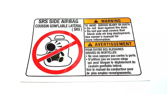 98281AE09B - Body: Air Bag Label for Subaru: Ascent, Impreza, Legacy, Outback, Tribeca Image