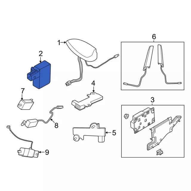 MU5Z14G618C - Electrical: Antenna for Ford: Mustang Mach-E Image