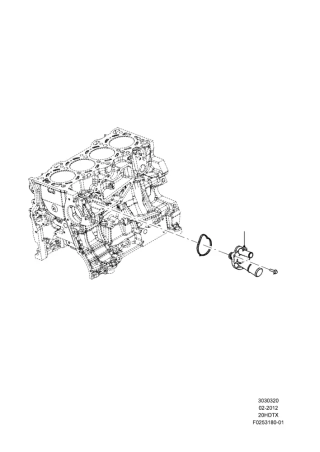 CJ5Z8575A - Cooling System: Thermostat Housing for Ford Image