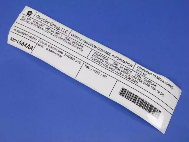 Veci Label Label - Mopar (52014664AA)