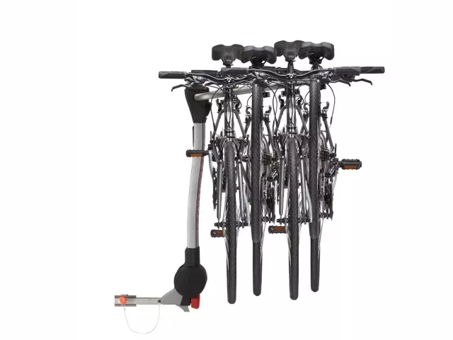 VKB3Z7855100P - Towing: Hitch Mounted Bike Rack - Tilt - 4 Bike for Ford: Bronco Sport, Edge, Escape, Expedition, Explorer, F-150, Maverick, Ranger, Transit Connect Image