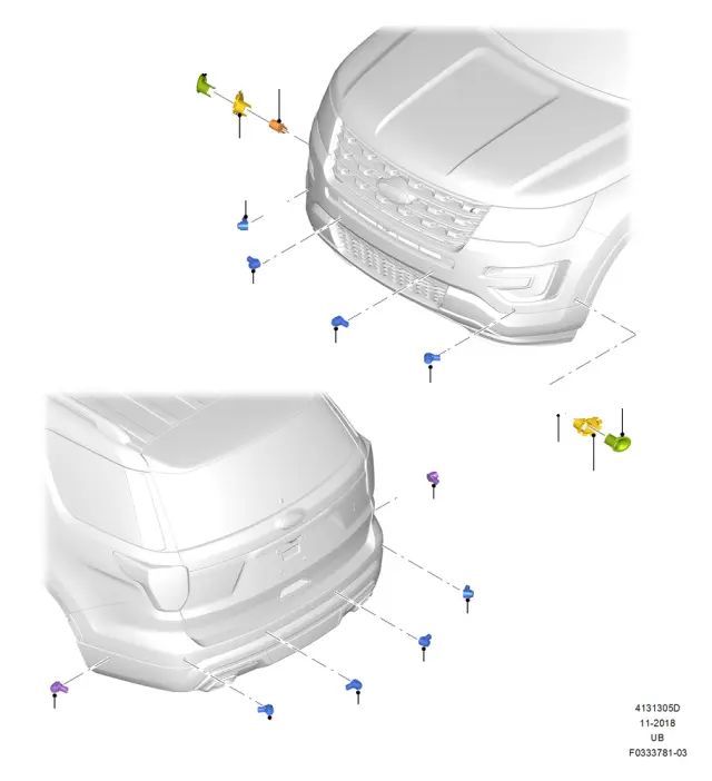 BB5Z15C873ABPTM - Body: Auto Park Sensor Bezel for Ford Image