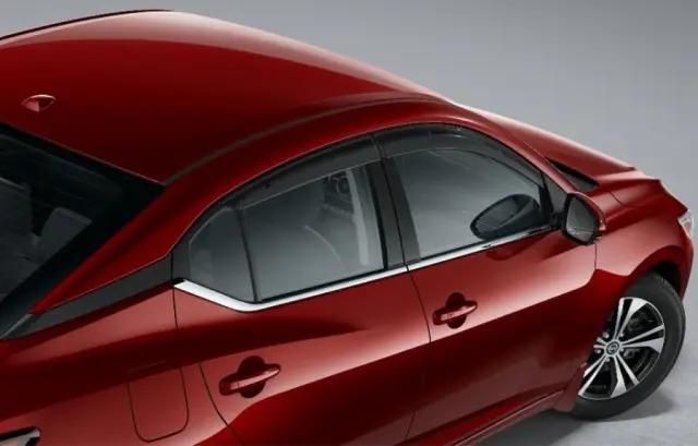 H08006LB0A - Exterior: Side Window Deflectors - 4 Piece set for Nissan: Sentra Image