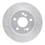 63163026L - : DFC Brake Rotor - Drilled and Slotted - Silver for DYNAMIC FRICTION Image