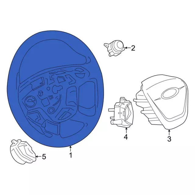 LK4Z3600ED - : Wheel Assembly Steering for Ford: E-Transit, Transit-150, Transit-250, Transit-350, Transit-350 HD Image