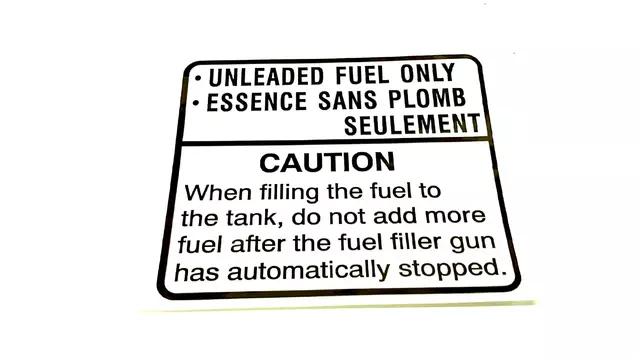 10024AA080 - Body: Fuel Label for Subaru: Ascent, Baja, Crosstrek, Impreza, Legacy, Outback, Tribeca Image