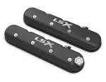 241407 - : Tall LS Valve Cover with LSX Logo - Satin Black Machined Finish for Holley Image