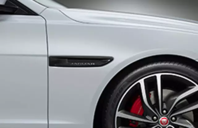 T2H38238 - Body: Side Power Vent - Gloss Black - Left Side for Jaguar Image