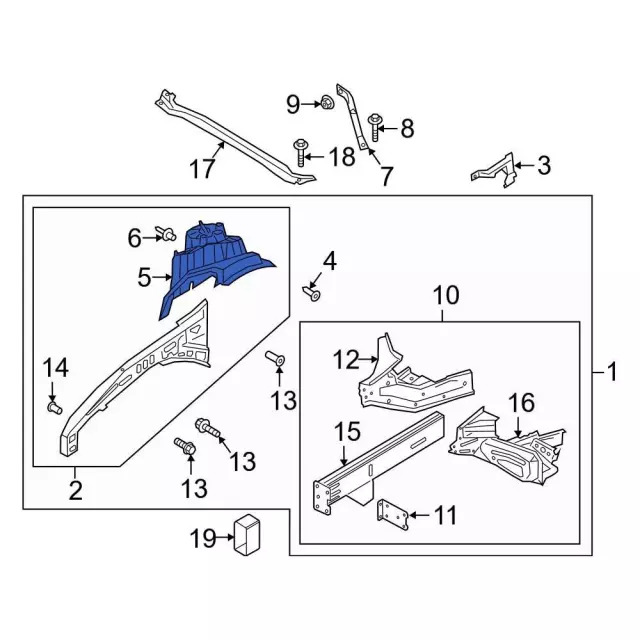 L1MZ3A436J - Body: Strut Tower for Ford Image image