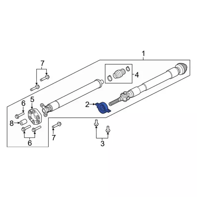 L1MZ4A499G - Universals &amp; Rear Axle: Center Bearing for Ford: Explorer, Police Interceptor Utility | Lincoln: Aviator Image