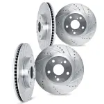 700480073 - : DFC Brake Rotors - Drilled &amp; Slotted - Silver for DYNAMIC FRICTION Image