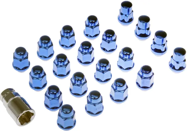 711342 - Wheels, Tires &amp; Parts: Blue Chrome Acorn M12-1.50 for Dorman Image
