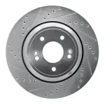 63103056L - : DFC Brake Rotor - Drilled and Slotted - Silver for DYNAMIC FRICTION Image