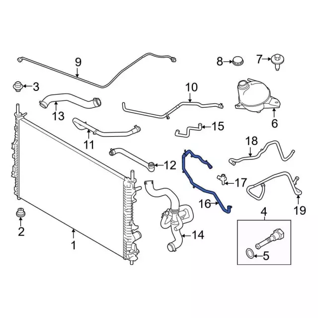 LK4Z8A519Q - Cooling System: Tube Assembly Water Outlet for Ford Image