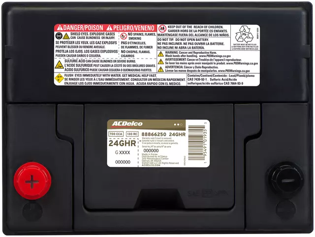 24GHR - Electrical, Charging and Starting: Vehicle Battery for Acura: Legend, RL, SLX | Chrysler: E Class, Executive Sedan, Fifth Avenue, Laser, LeBaron, New Yorker | Dodge: 600, B250, B350, Caravan, Colt, D150, D250, D350, Daytona, Diplomat, Mini Ram, Power Ram 50, Raider, Ram 50, Ramcharger, Stealth, W150, W250, W350 | Honda: Accord, Passport, Prelude | Hyundai: Elantra, Excel, Scoupe, Sonata | INFINITI: J30, M30, M45, Q45, QX4 | Isuzu: Amigo, I-Mark, Impulse, Pickup, Rodeo, Trooper, VehiCROSS | Jeep: Grand Wagoneer | Land Rover: Discovery, Range Rover | Lexus: GS F, GS200t, GS300, GS350, GS400, GS430, GS460, IS F, IS200t, IS250, IS300, IS350, IS500, LS460, RC200t, RC300, RC350 | Mazda: B2000, B2200, B2600 | Mitsubishi: 3000GT, Diamante, Eclipse, Endeavor, Expo, Expo LRV, Galant, Mighty Max, Montero, Montero Sport, Sigma, Tredia | Nissan: 200SX, 720, D21, Frontier, Pathfinder, Pickup, Sentra, Stanza, Xterra | Scion: tC | Subaru: GL, GL-10, Loyale, RX, SVX, XT | Suzuki: SX4 | Toyota: 4Runner, Pickup, Tercel | Volvo: 242, 244, 245 Image